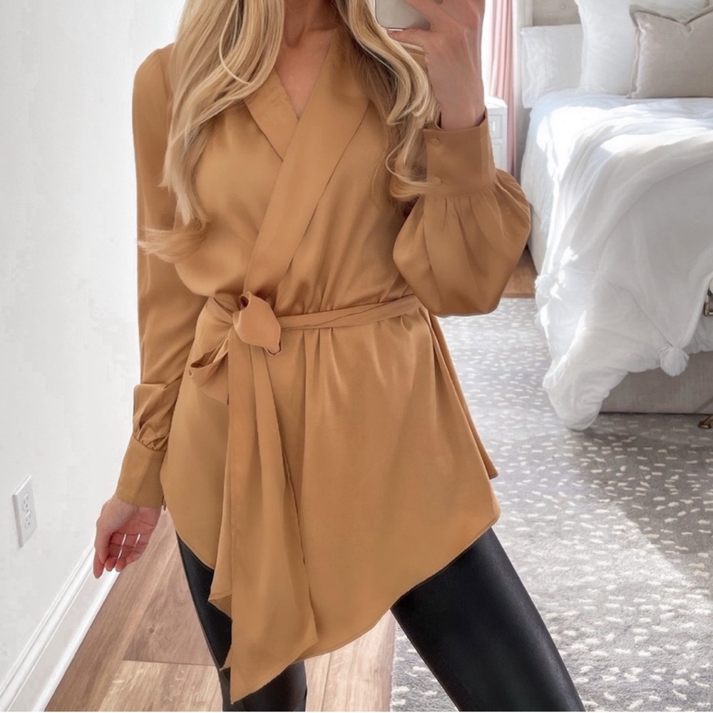 VICI gold wrap blouse